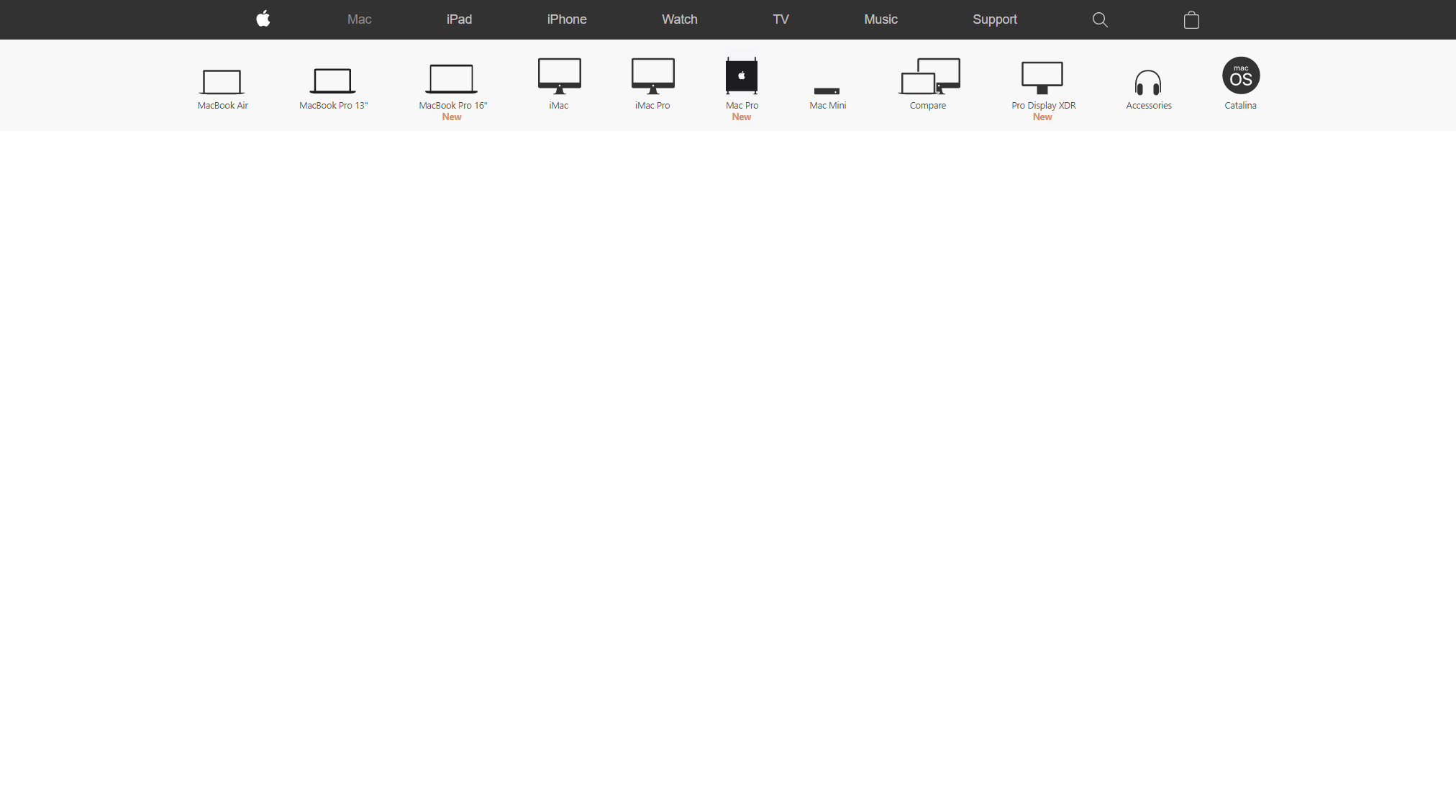 The apple nav bar clone index page