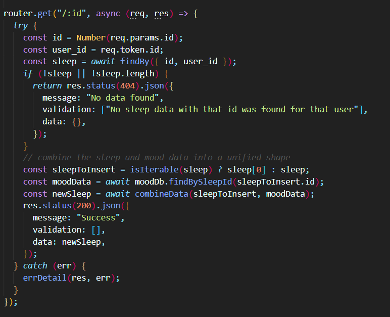 The sleep tracker API